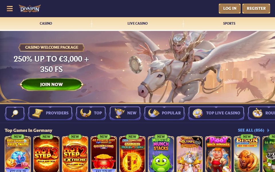 Divaspin Casino — lobby